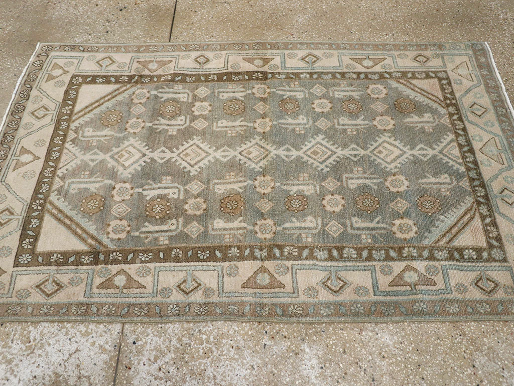 Vintage Persian Malayer Throw Rug, No.32819 - Staging