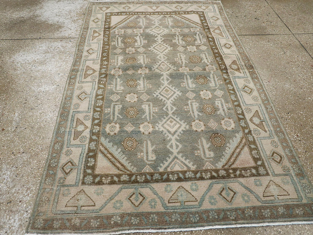 Vintage Persian Malayer Throw Rug, No.32819 - Staging