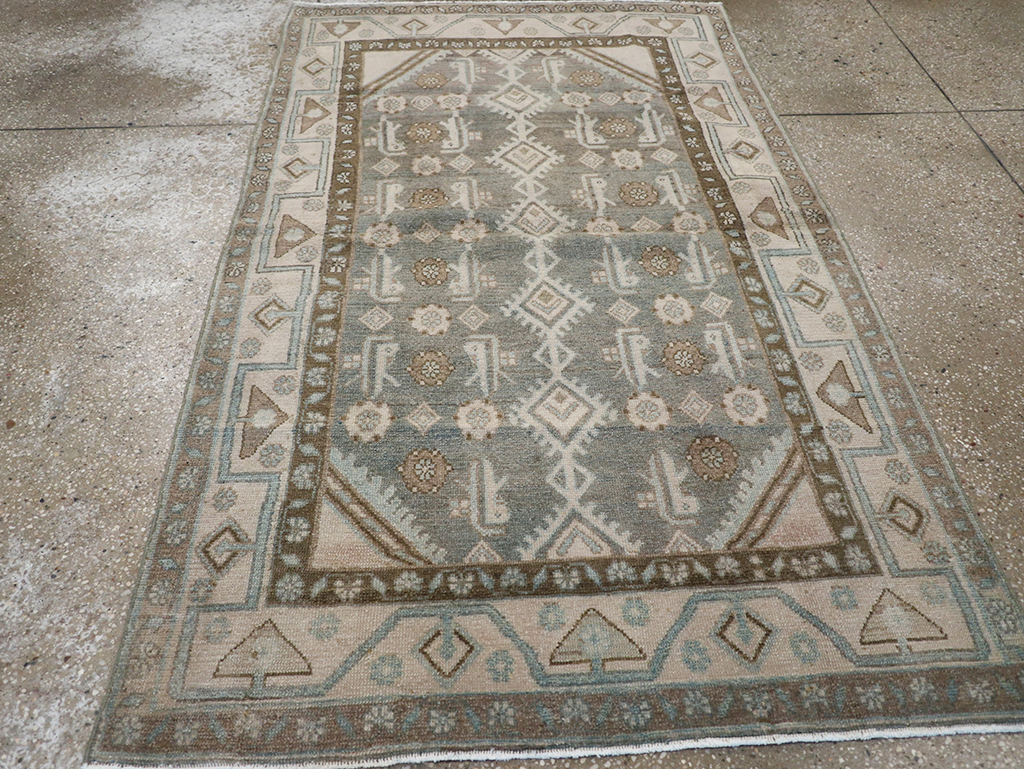 Vintage Persian Malayer Throw Rug, No.32819 - Staging