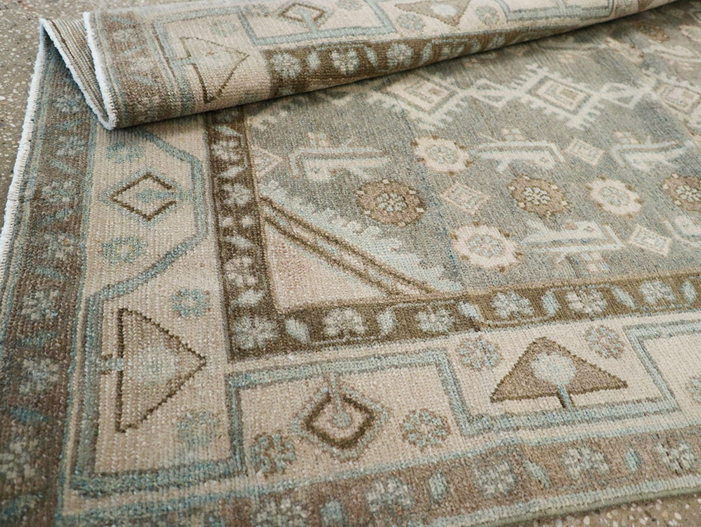 Vintage Persian Malayer Throw Rug, No.32819 - Staging