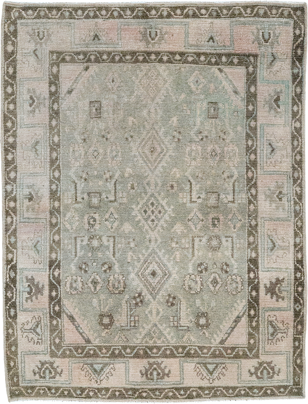 Vintage Persian Malayer Throw Rug, No.32820 - Staging