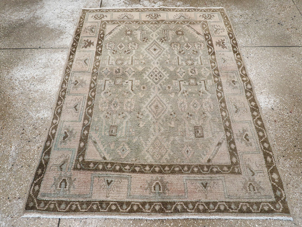 Vintage Persian Malayer Throw Rug, No.32820 - Staging