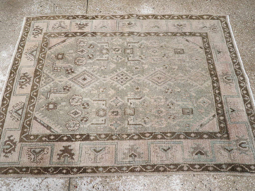 Vintage Persian Malayer Throw Rug, No.32820 - Staging