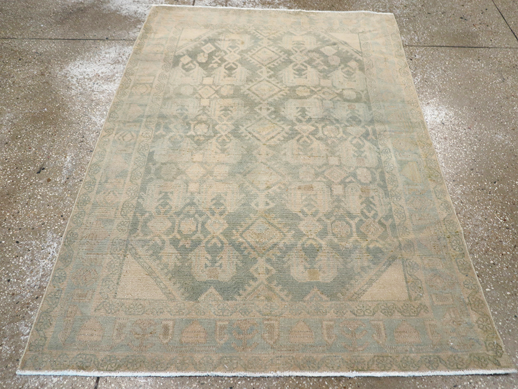 Vintage Persian Malayer Throw Rug, No.32821 - Staging