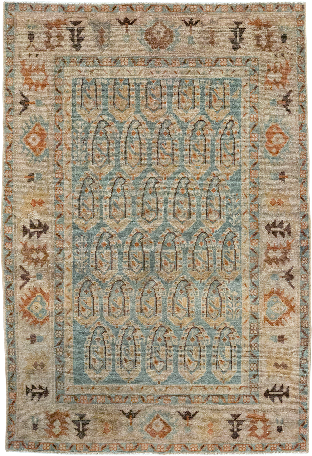 Vintage Persian Malayer Throw Rug, No.32822 - Staging