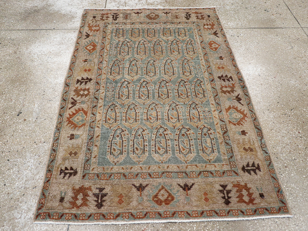 Vintage Persian Malayer Throw Rug, No.32822 - Staging