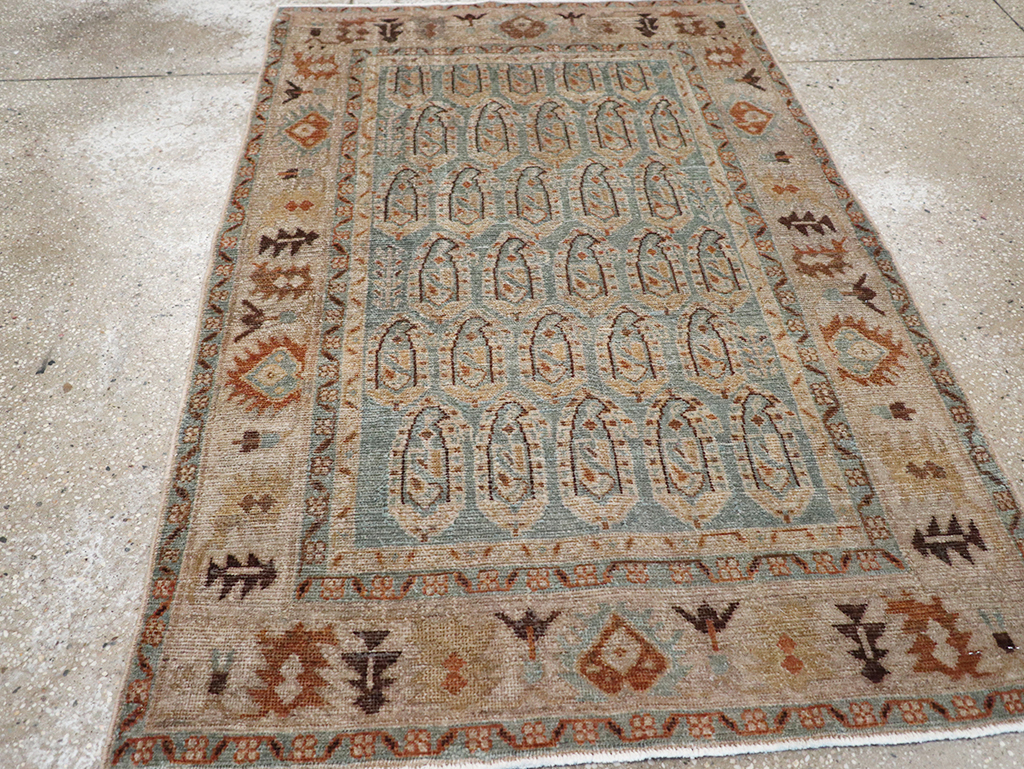 Vintage Persian Malayer Throw Rug, No.32822 - Staging