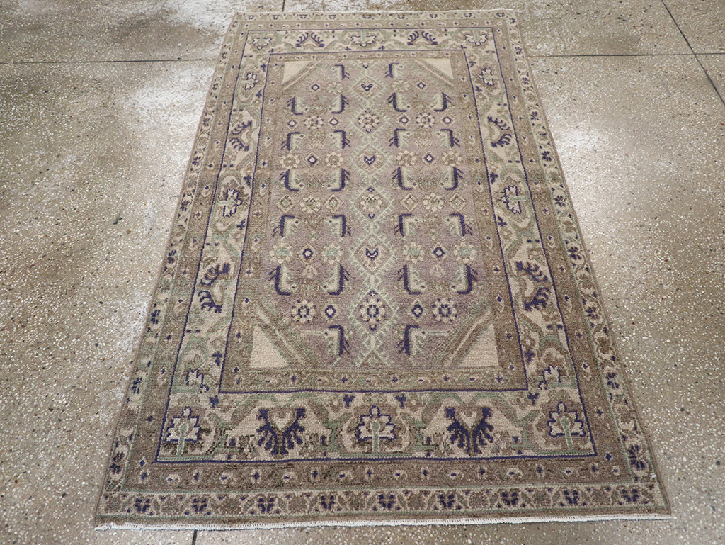 Vintage Persian Malayer Throw Rug, No.32824 - Staging