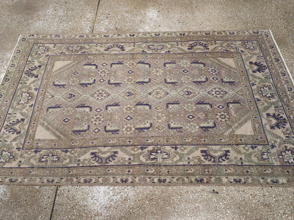 Vintage Persian Malayer Throw Rug, No.32824 - Staging