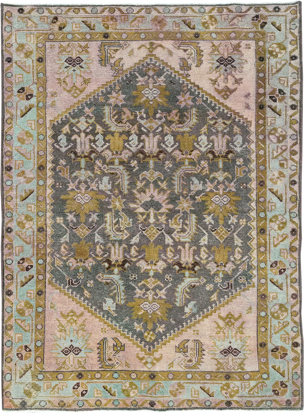 Vintage Persian Malayer Throw Rug, No.32825 - Staging