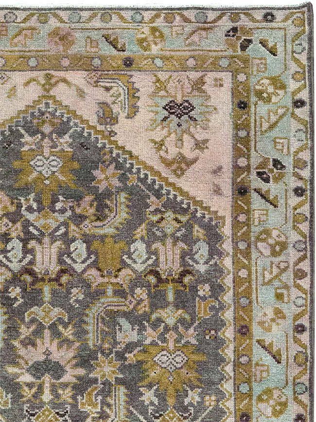 Vintage Persian Malayer Throw Rug, No.32825 - Staging