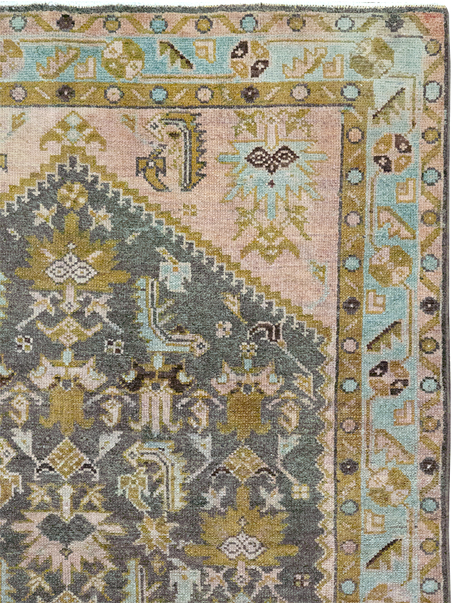 Vintage Persian Malayer Throw Rug, No.32825 - Staging
