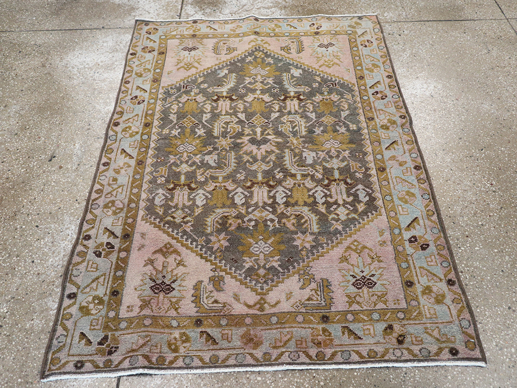 Vintage Persian Malayer Throw Rug, No.32825 - Staging