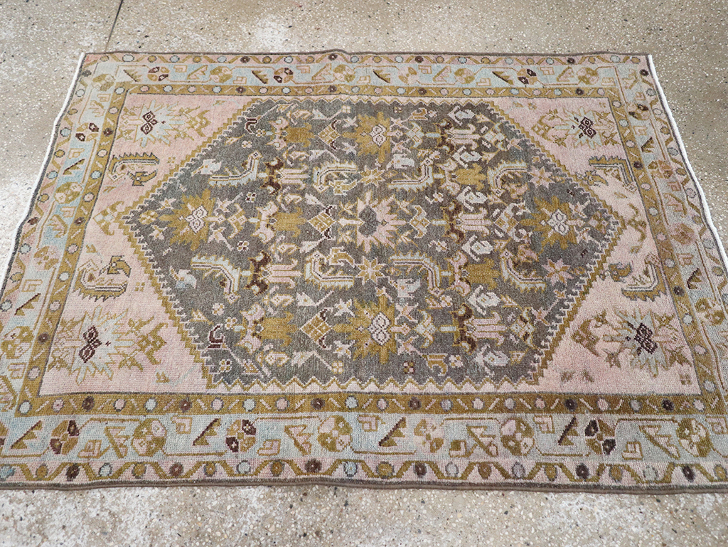 Vintage Persian Malayer Throw Rug, No.32825 - Staging