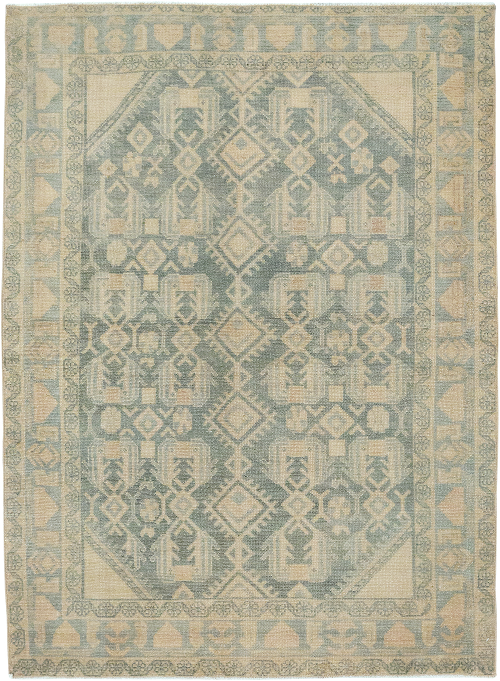 Vintage Persian Malayer Throw Rug, No.32826 - Staging