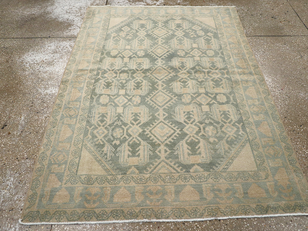 Vintage Persian Malayer Throw Rug, No.32826 - Staging