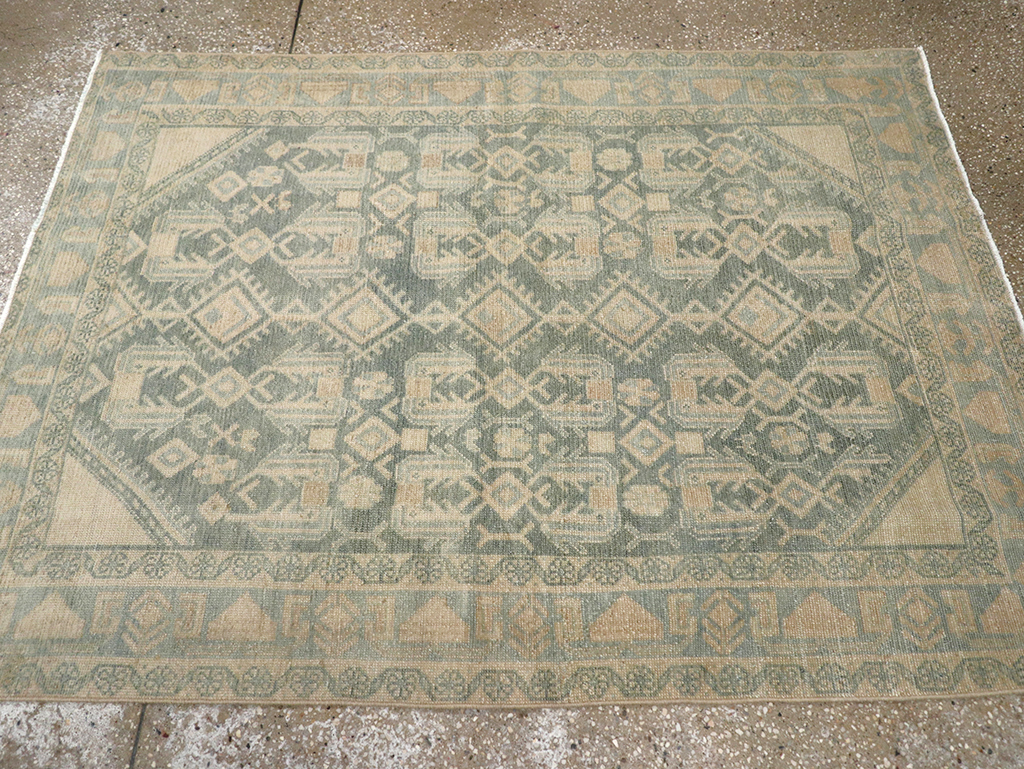 Vintage Persian Malayer Throw Rug, No.32826 - Staging