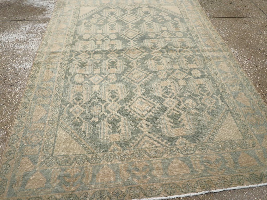 Vintage Persian Malayer Throw Rug, No.32826 - Staging