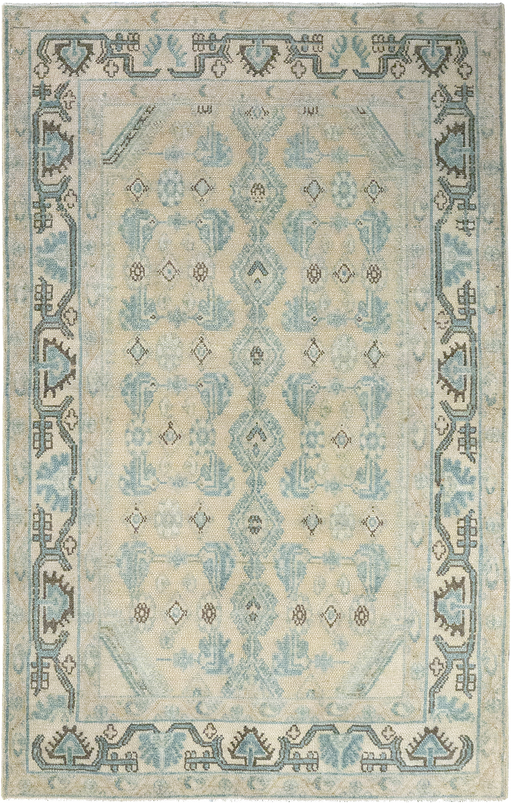 Vintage Persian Malayer Throw Rug, No.32828 - Staging