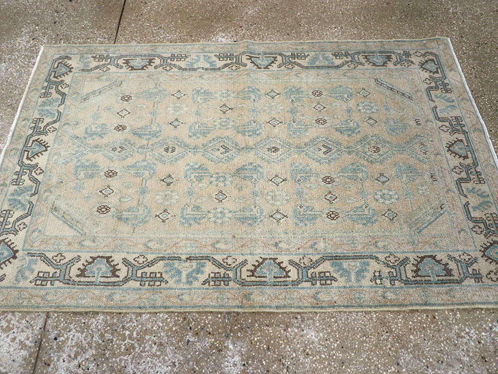 Vintage Persian Malayer Throw Rug, No.32828 - Staging
