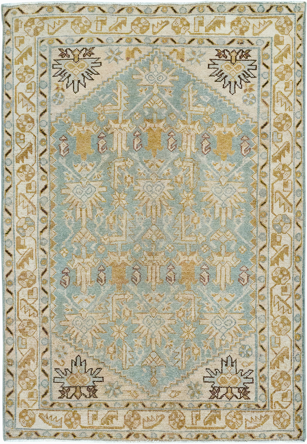 Vintage Persian Malayer Throw Rug, No.32830 - Staging