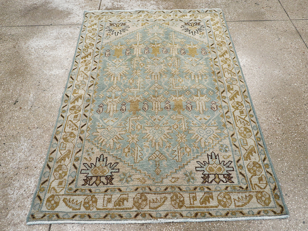 Vintage Persian Malayer Throw Rug, No.32830 - Staging