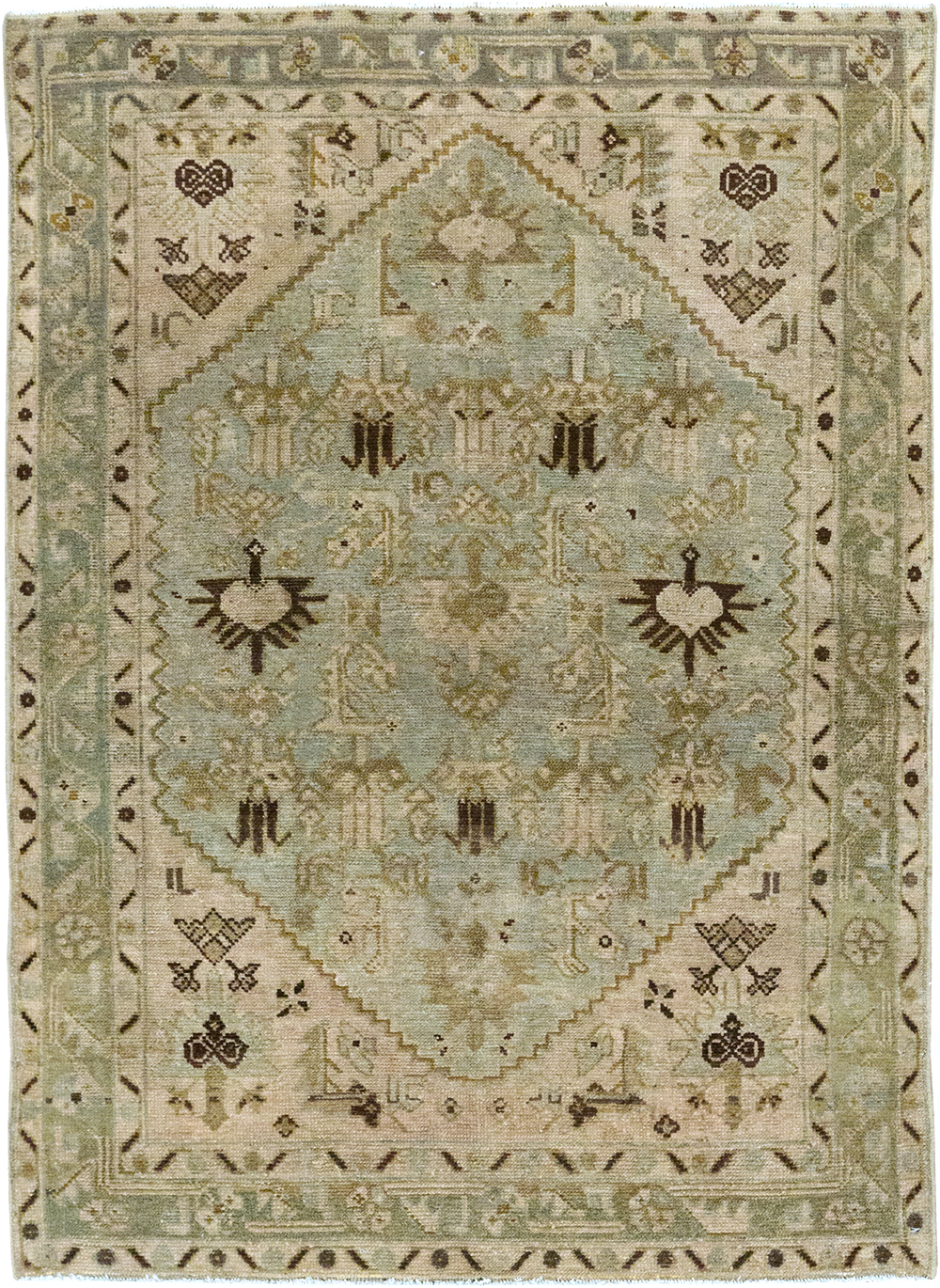 Vintage Persian Malayer Throw Rug, No.32832 - Staging