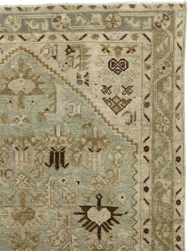 Vintage Persian Malayer Throw Rug, No.32832 - Staging