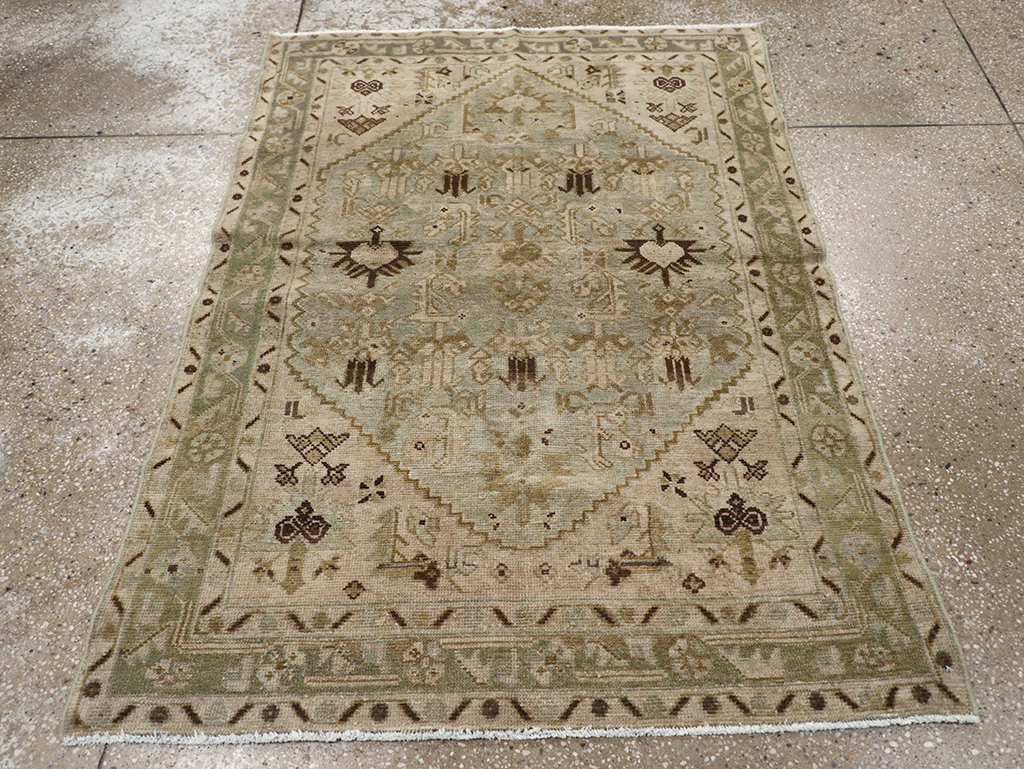 Vintage Persian Malayer Throw Rug, No.32832 - Staging