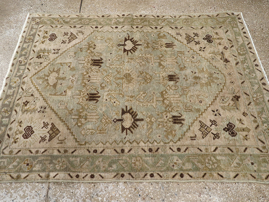 Vintage Persian Malayer Throw Rug, No.32832 - Staging