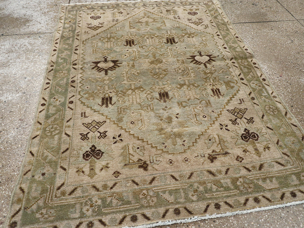 Vintage Persian Malayer Throw Rug, No.32832 - Staging