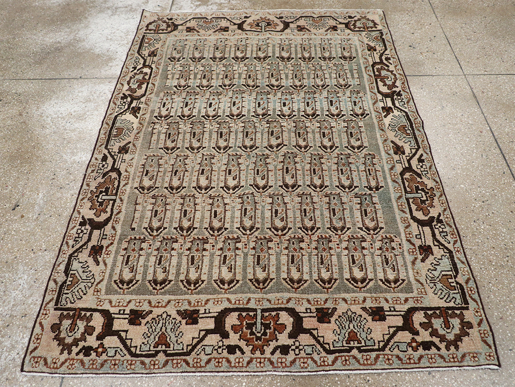 Vintage Persian Malayer Accent Rug, No.32833 - Staging