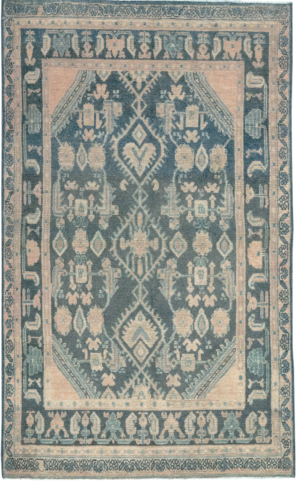 Vintage Persian Malayer Throw Rug, No.32835 - Staging