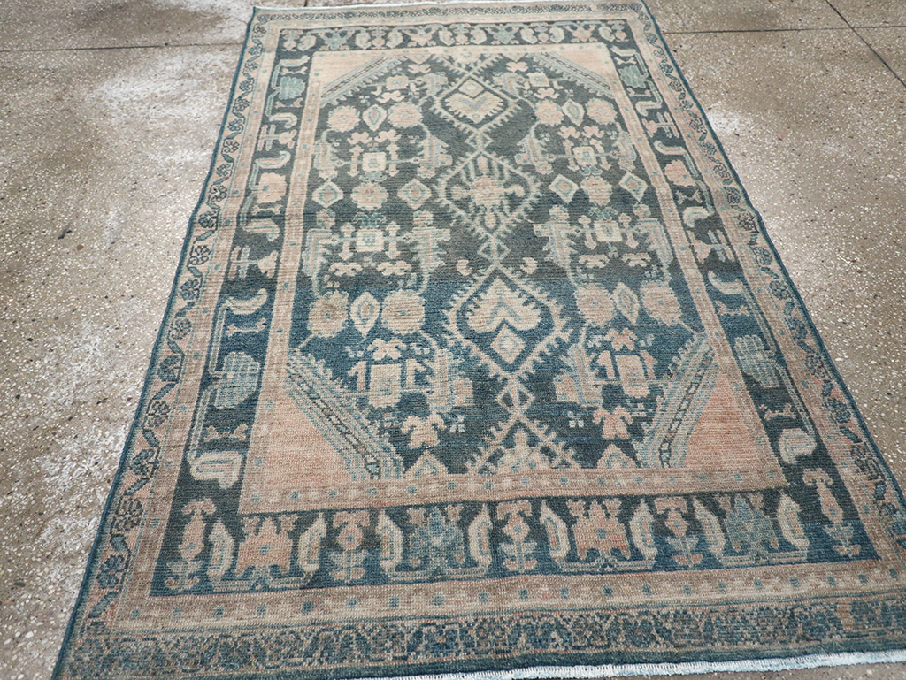Vintage Persian Malayer Throw Rug, No.32835 - Staging