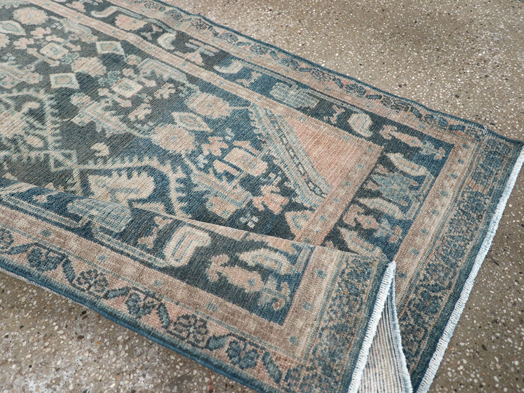 Vintage Persian Malayer Throw Rug, No.32835 - Staging