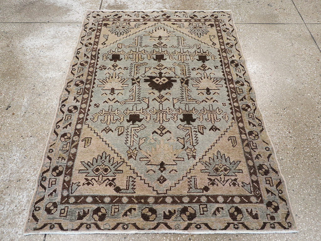 Vintage Persian Malayer Throw Rug, No.32836 - Staging