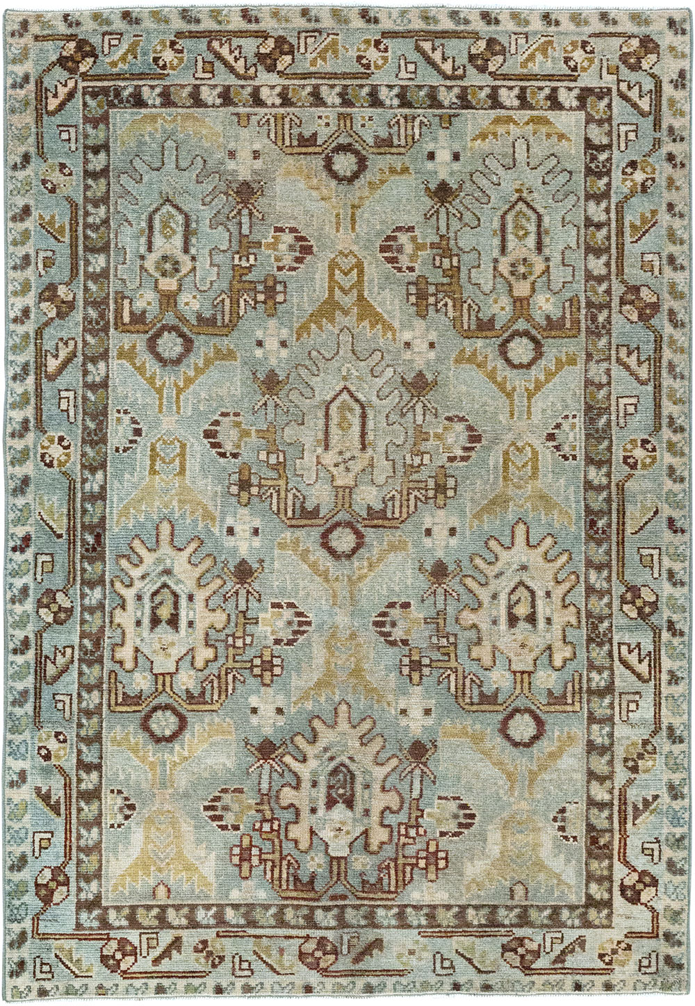 Vintage Persian Malayer Throw Rug, No.32837 - Staging