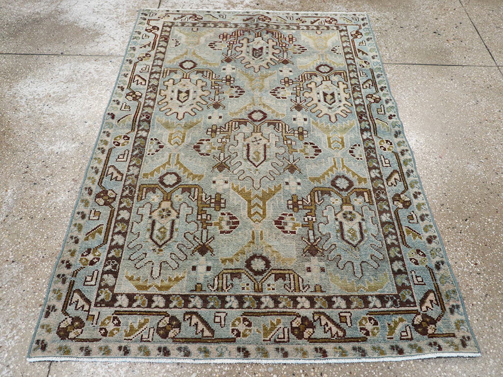 Vintage Persian Malayer Throw Rug, No.32837 - Staging