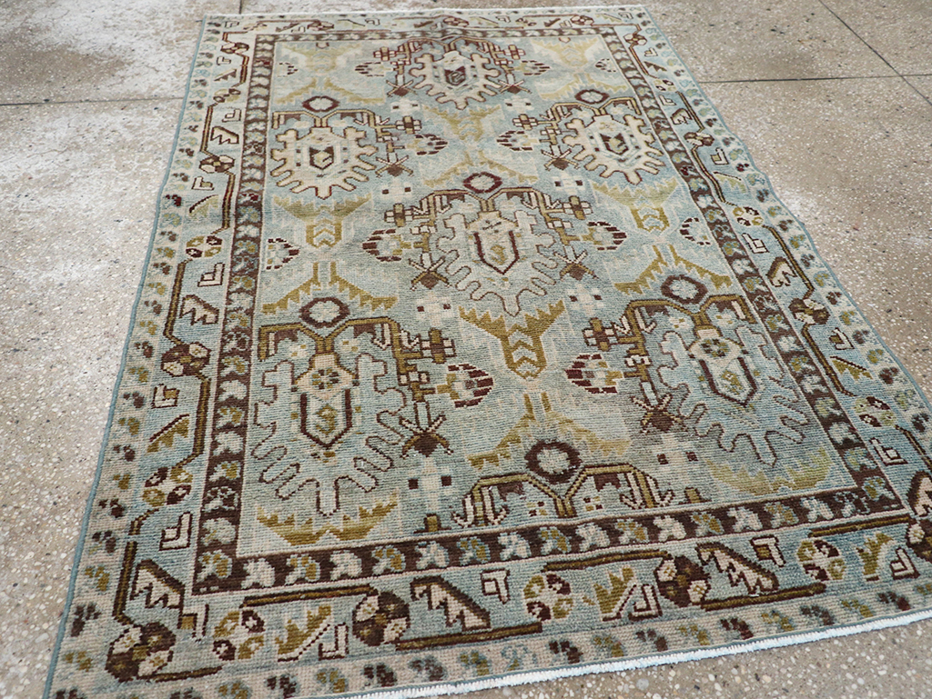 Vintage Persian Malayer Throw Rug, No.32837 - Staging