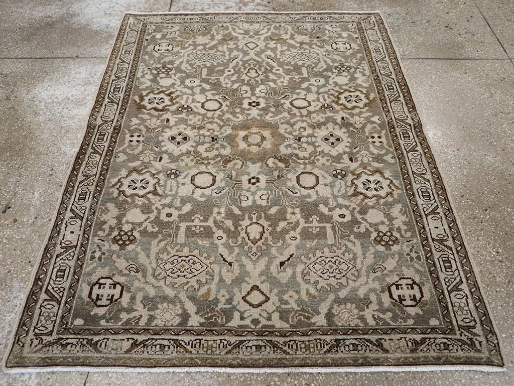 Vintage Persian Malayer Throw Rug, No.32838 - Staging