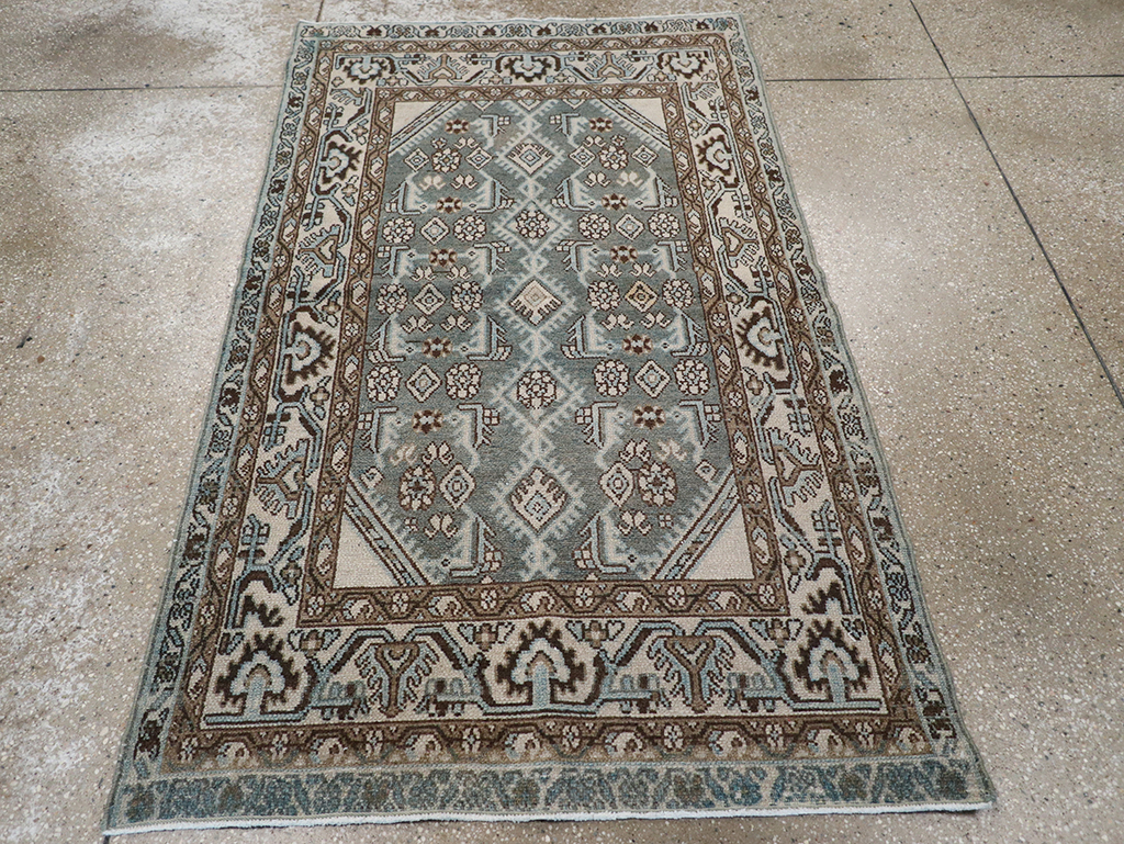Vintage Persian Malayer Throw Rug, No.32839 - Staging