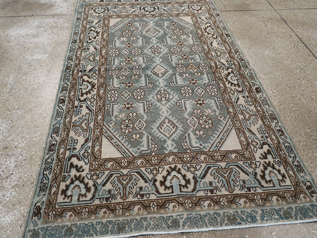 Vintage Persian Malayer Throw Rug, No.32839 - Staging