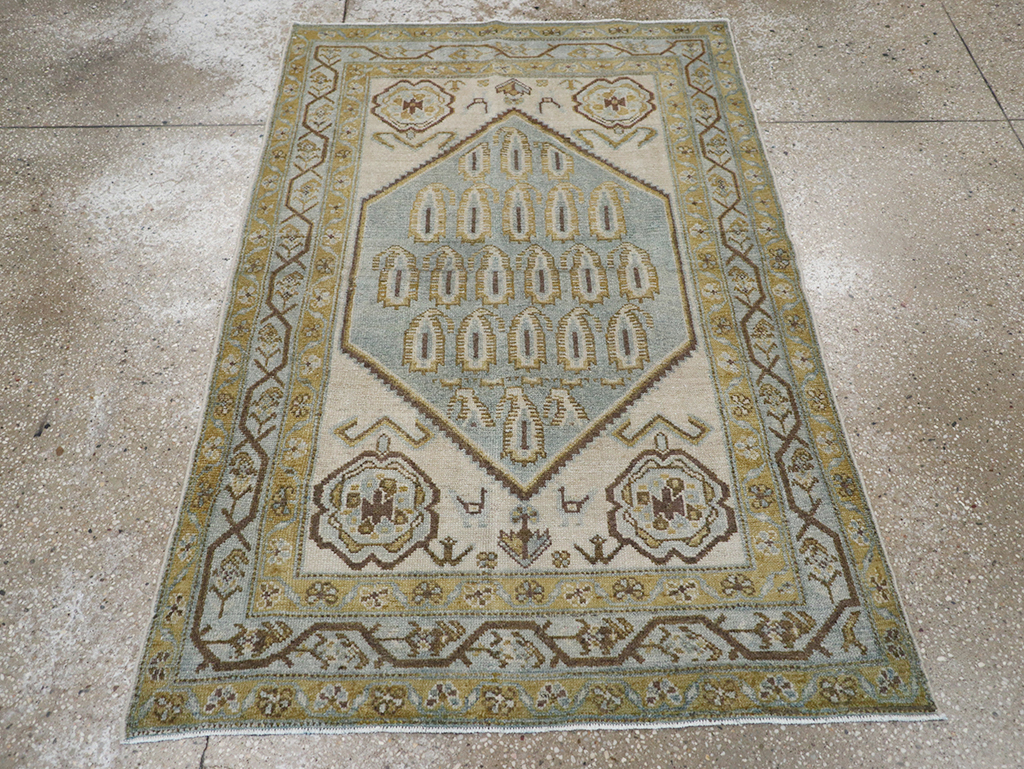 Vintage Persian Malayer Throw Rug, No.32840 - Staging