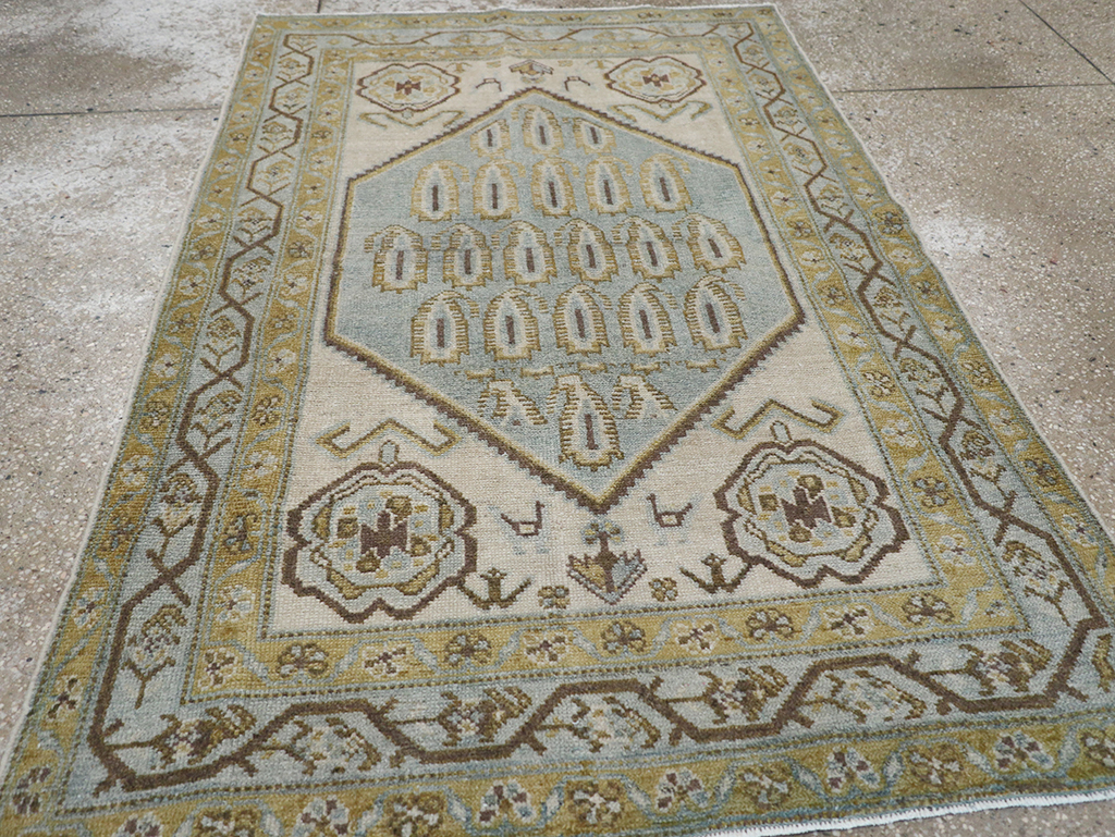 Vintage Persian Malayer Throw Rug, No.32840 - Staging
