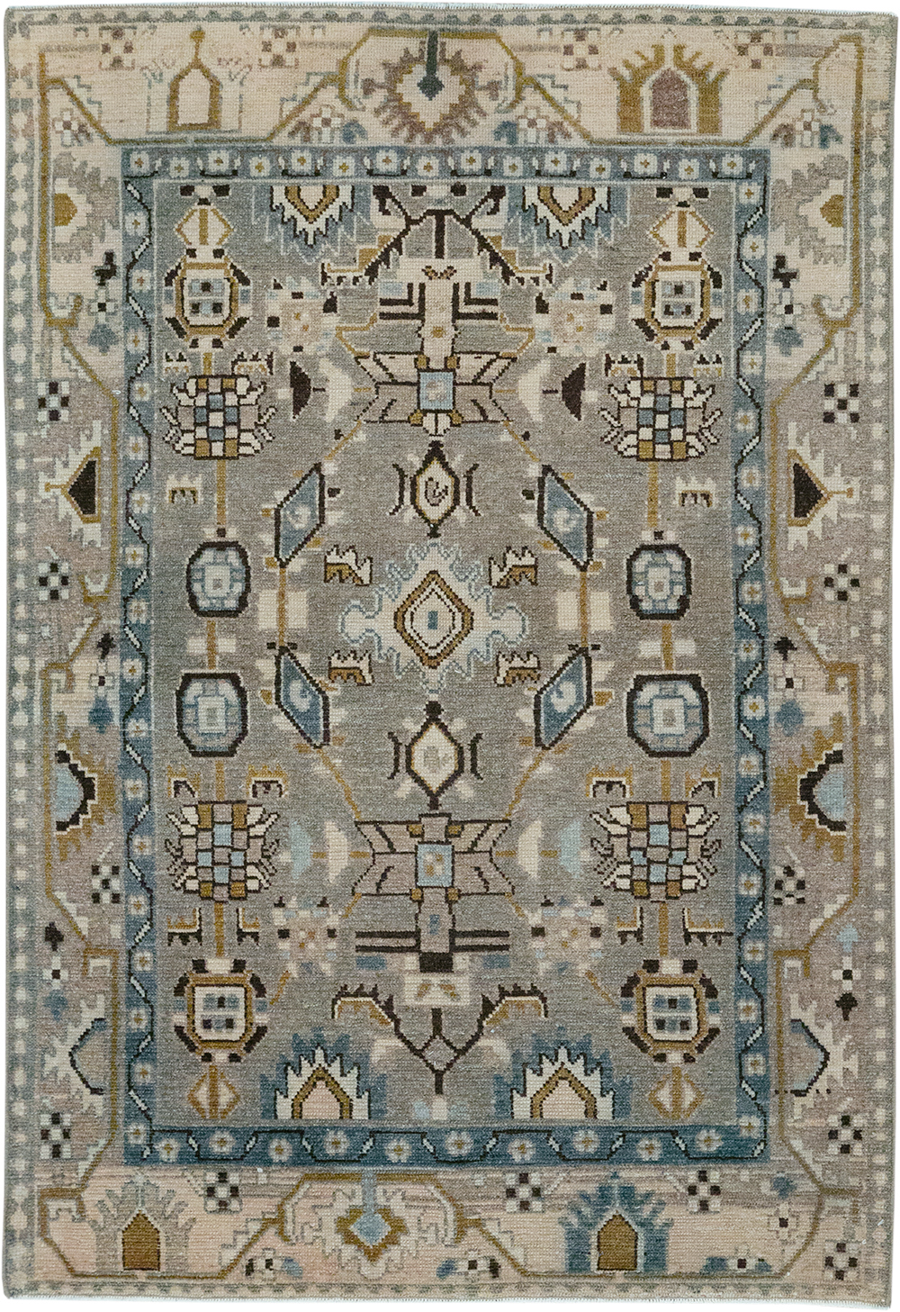 Vintage Persian Malayer Throw Rug, No.32841 - Staging