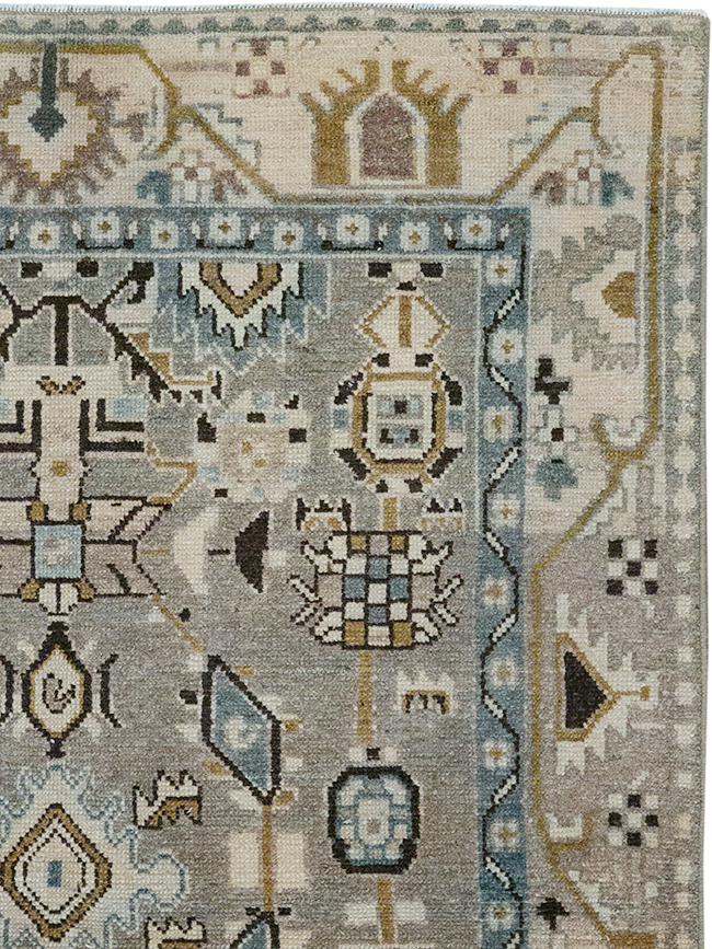 Vintage Persian Malayer Throw Rug, No.32841 - Staging