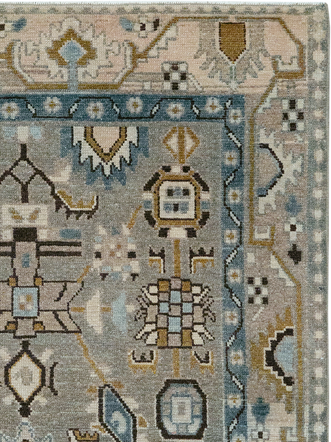 Vintage Persian Malayer Throw Rug, No.32841 - Staging