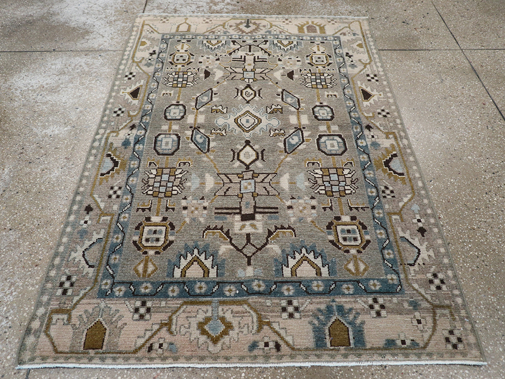 Vintage Persian Malayer Throw Rug, No.32841 - Staging