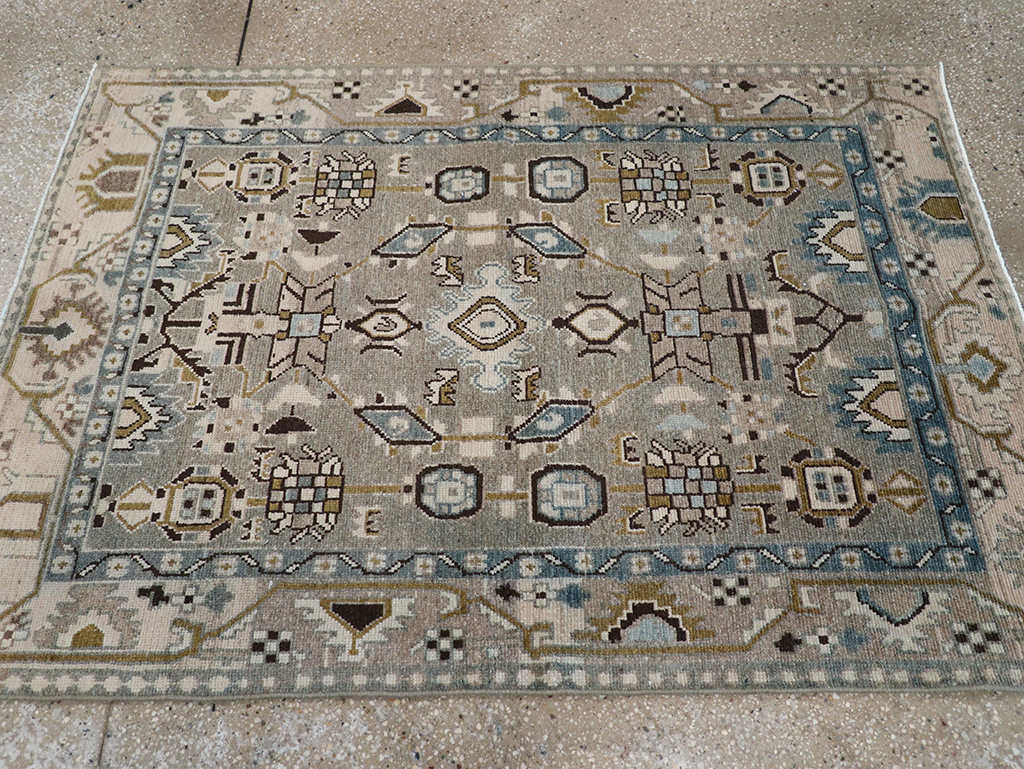 Vintage Persian Malayer Throw Rug, No.32841 - Staging