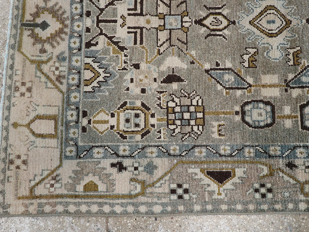 Vintage Persian Malayer Throw Rug, No.32841 - Staging